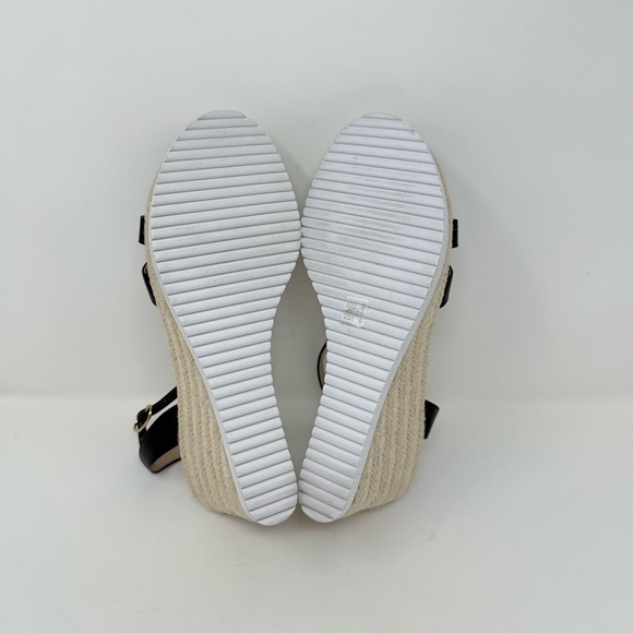 New Stuart Weitzman Catlina Espadrille Wedge Sandal Black Sz 9.5 - Picture 12 of 13